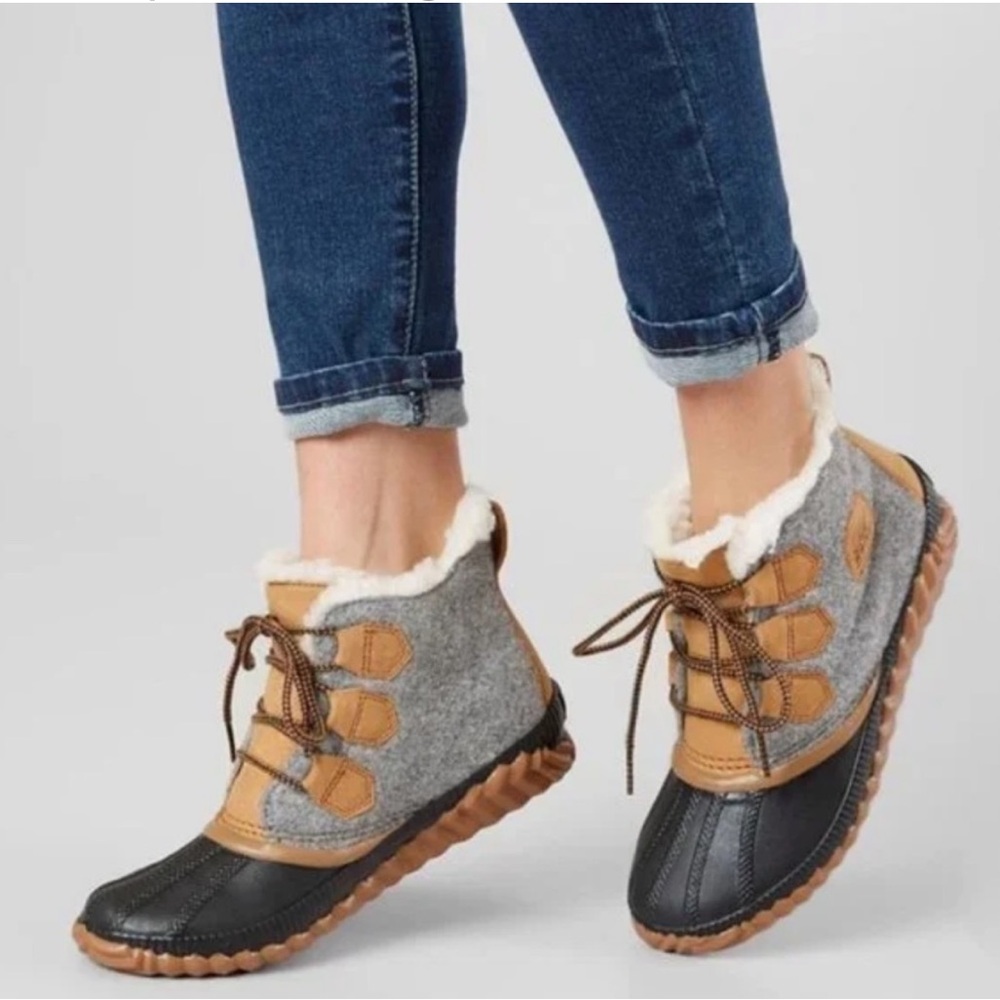 SOREL Women's Out n About Plus Boots, Felt/Quarry, Size 4